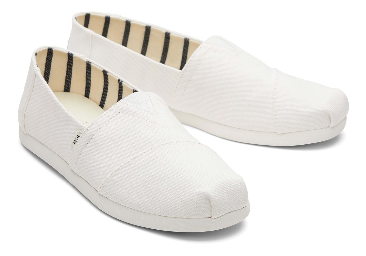 Toms Espadryle Męskie Białe - Alpargata Płócienne - 02IOBFYRQ